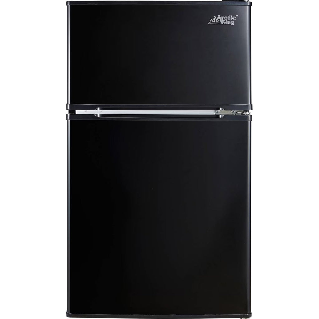 Arctic King Two-Door Mini Fridge With Freezer, 3.2 Cu. Ft., Stainless Steel