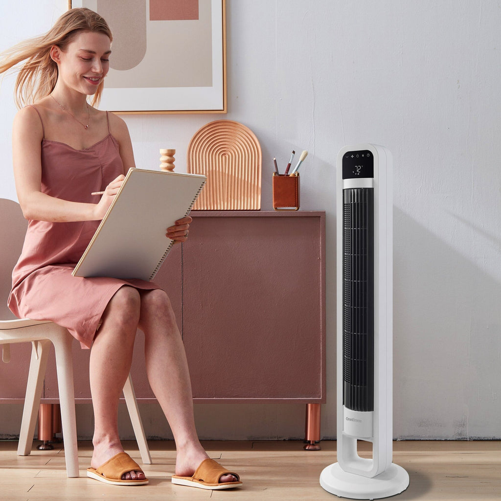 OmniBreeze Tower Fan With Internal Oscillation And Wi-Fi