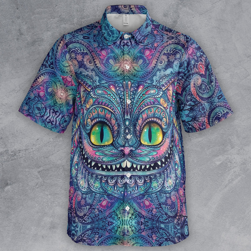 Cheshire Cat Alice In Wonderland Button Down Shirt