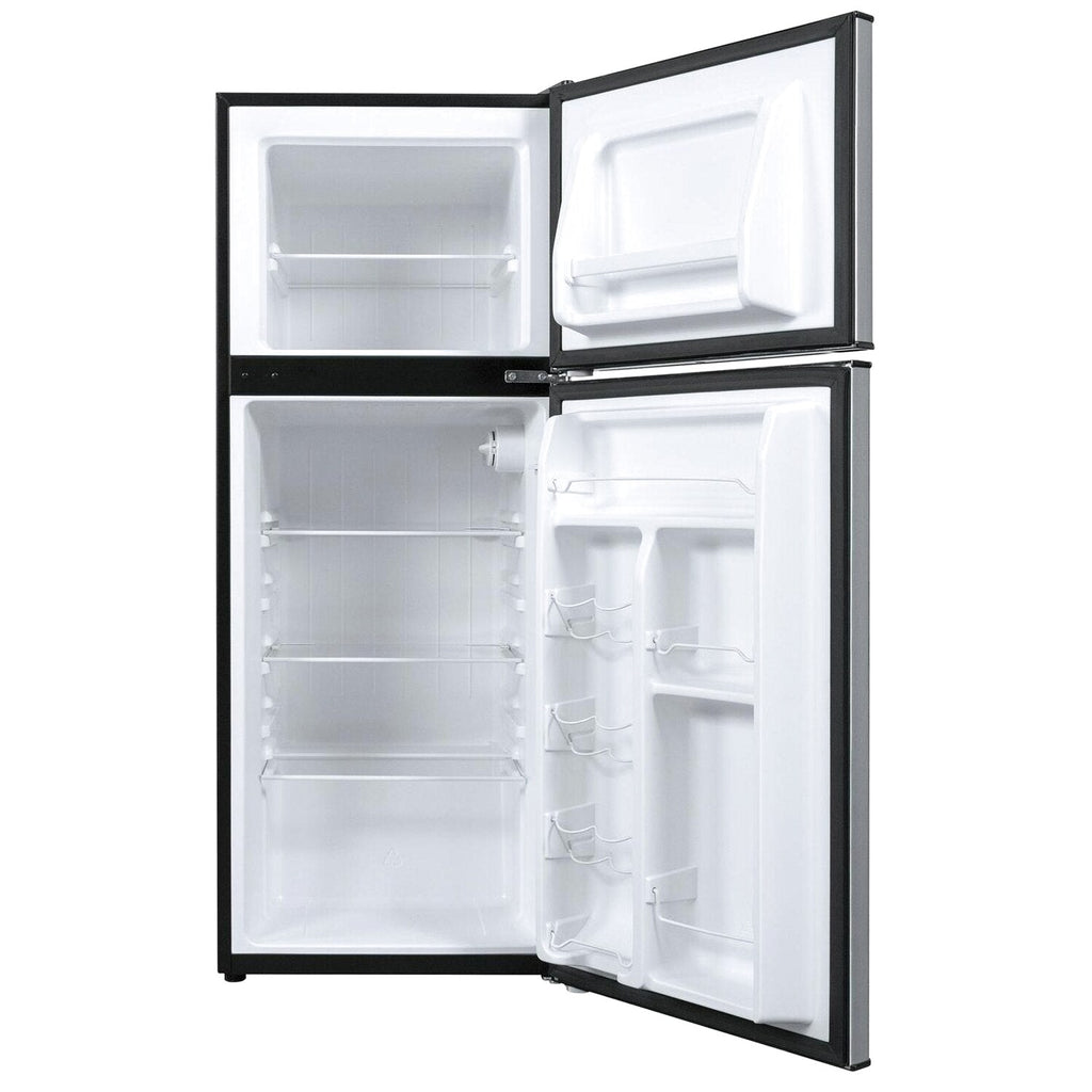 Galanz 4.6 Cu Ft Two Door Mini Refrigerator With Freezer, Stainless Steel - GL46TS5E