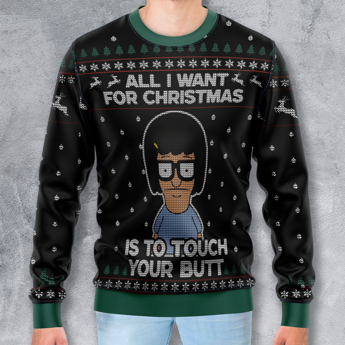 Tina Belcher Style Ugly Christmas Sweatshirt