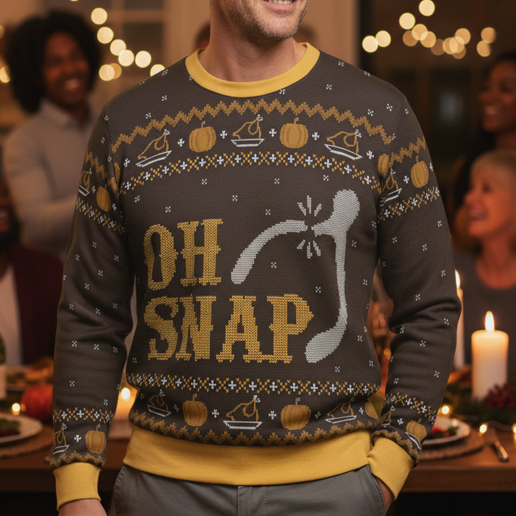 Oh Snap Wishbone Thanksgiving Ugly Christmas Sweatshirt