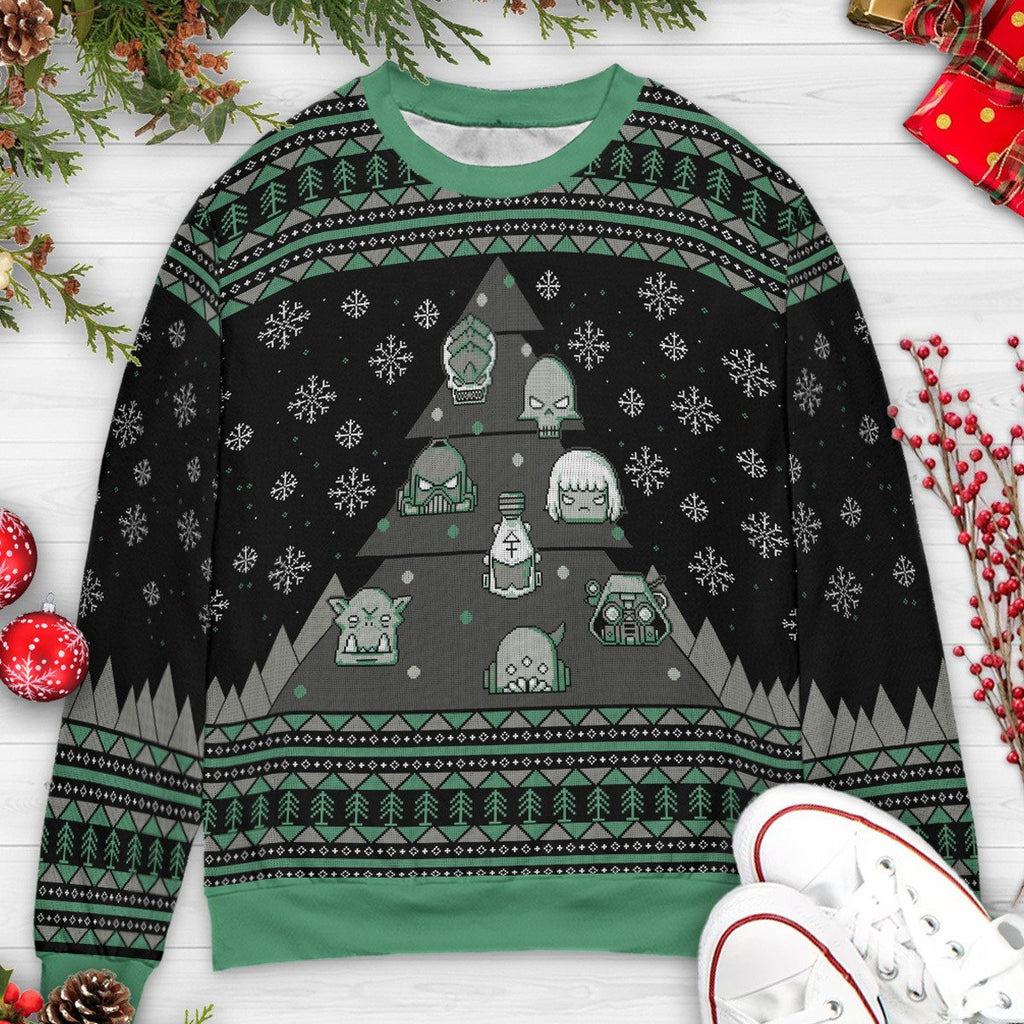 Warhammer 40k Christmas Tree Ugly Christmas Sweatshirt