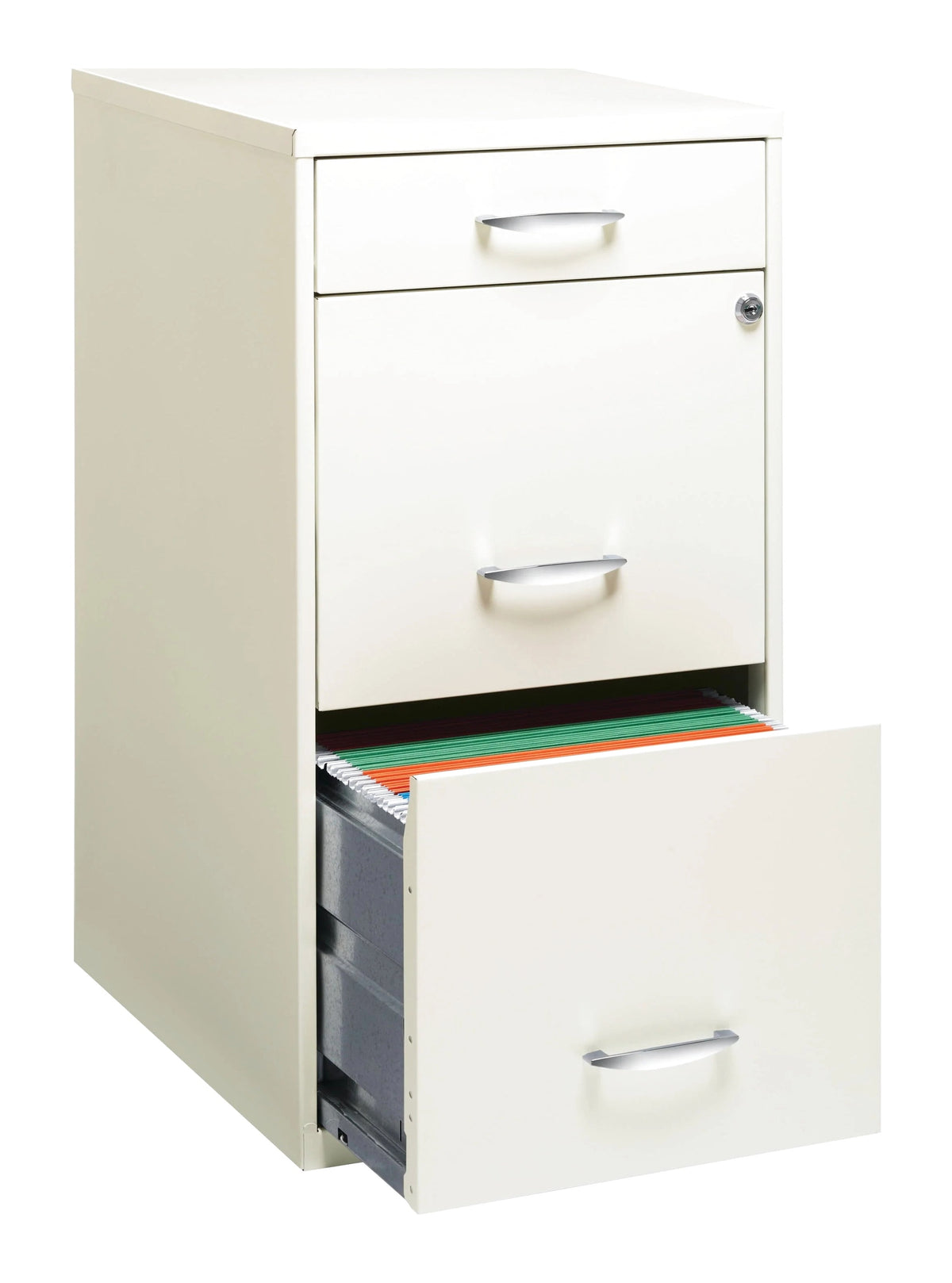 Space Solutions 3 Drawer Letter Width Vertical File Cabinet With Pencil Drawer, White