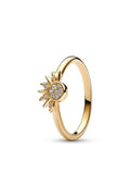 Gold-Plated Clear Stone Sun Ring