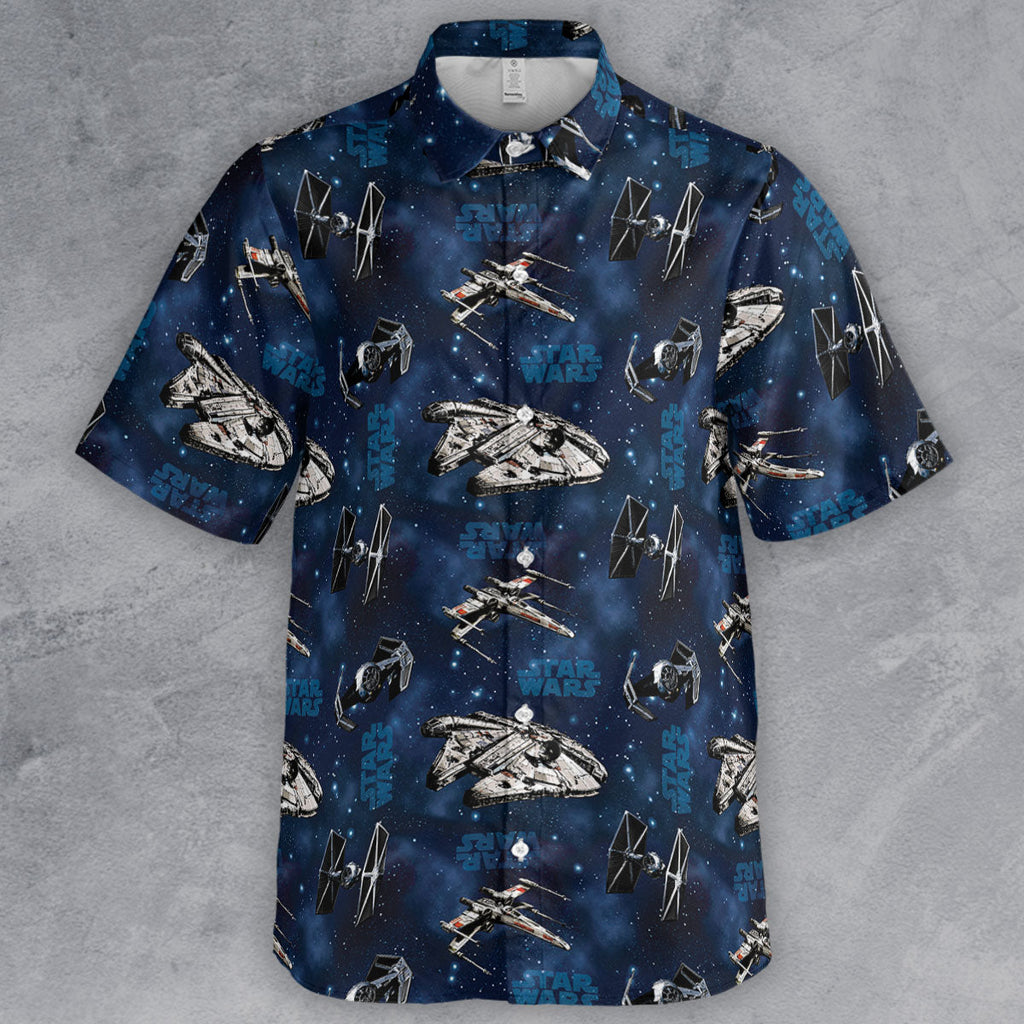Star Wars Ships Pattern Button Down Shirt
