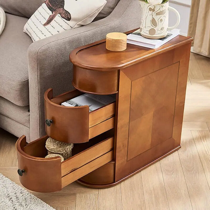 Solid Wood Chairside End Table, Two Drawers, 23.62'D x 10.63'W x 23.62'H