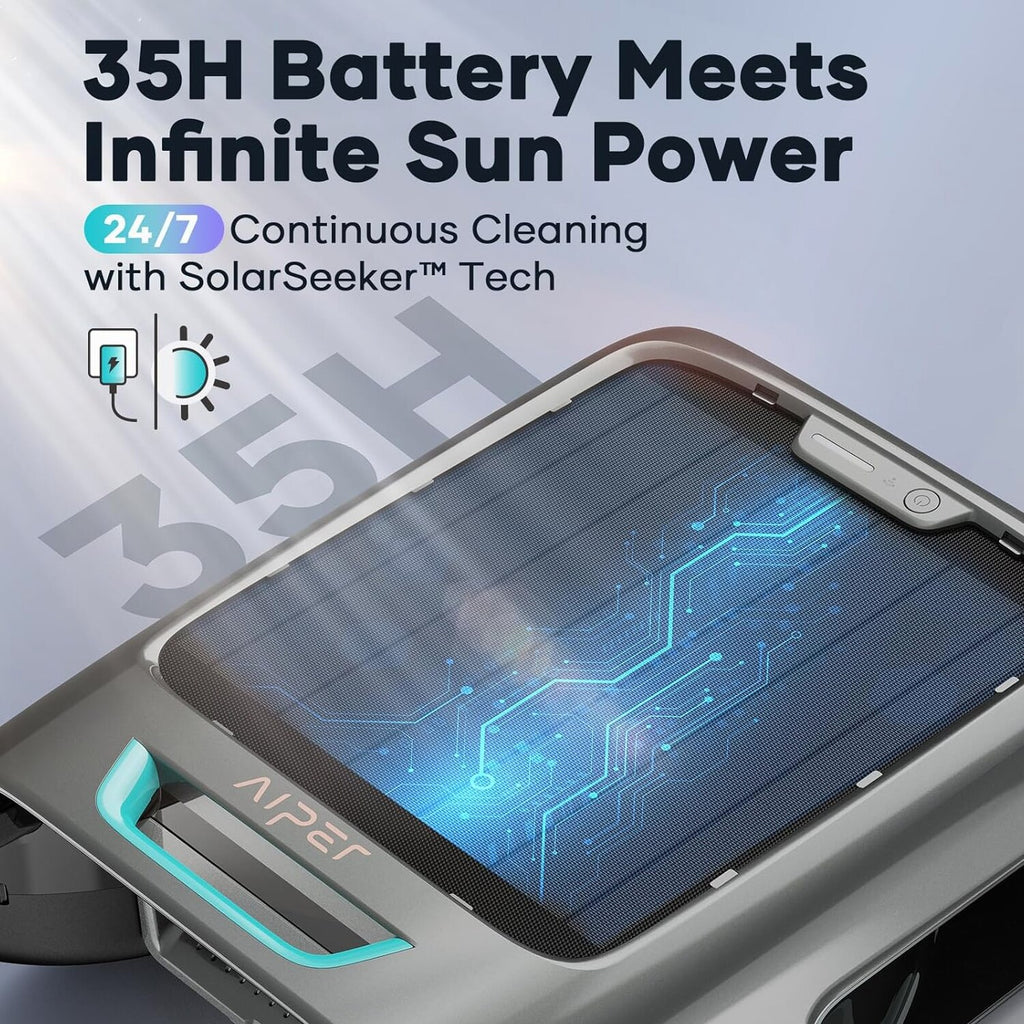 AIPER Solar Pool Skimmer, Gray - Surfer S2