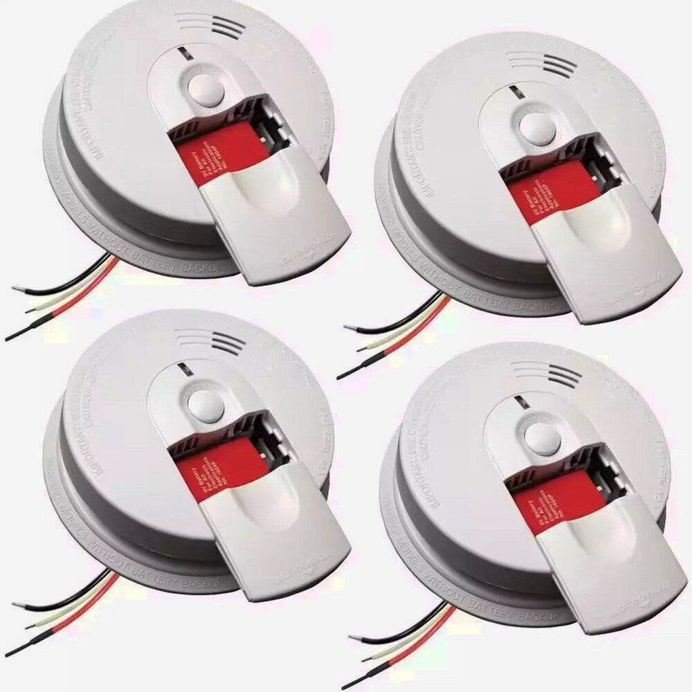 Kidde Firex Hardwired Ionization Smoke Detectors With Battery Backup, 4-Pack - i4618