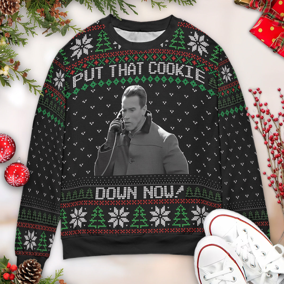 Put That Cookie Down Ugly Christmas Sweatshirt