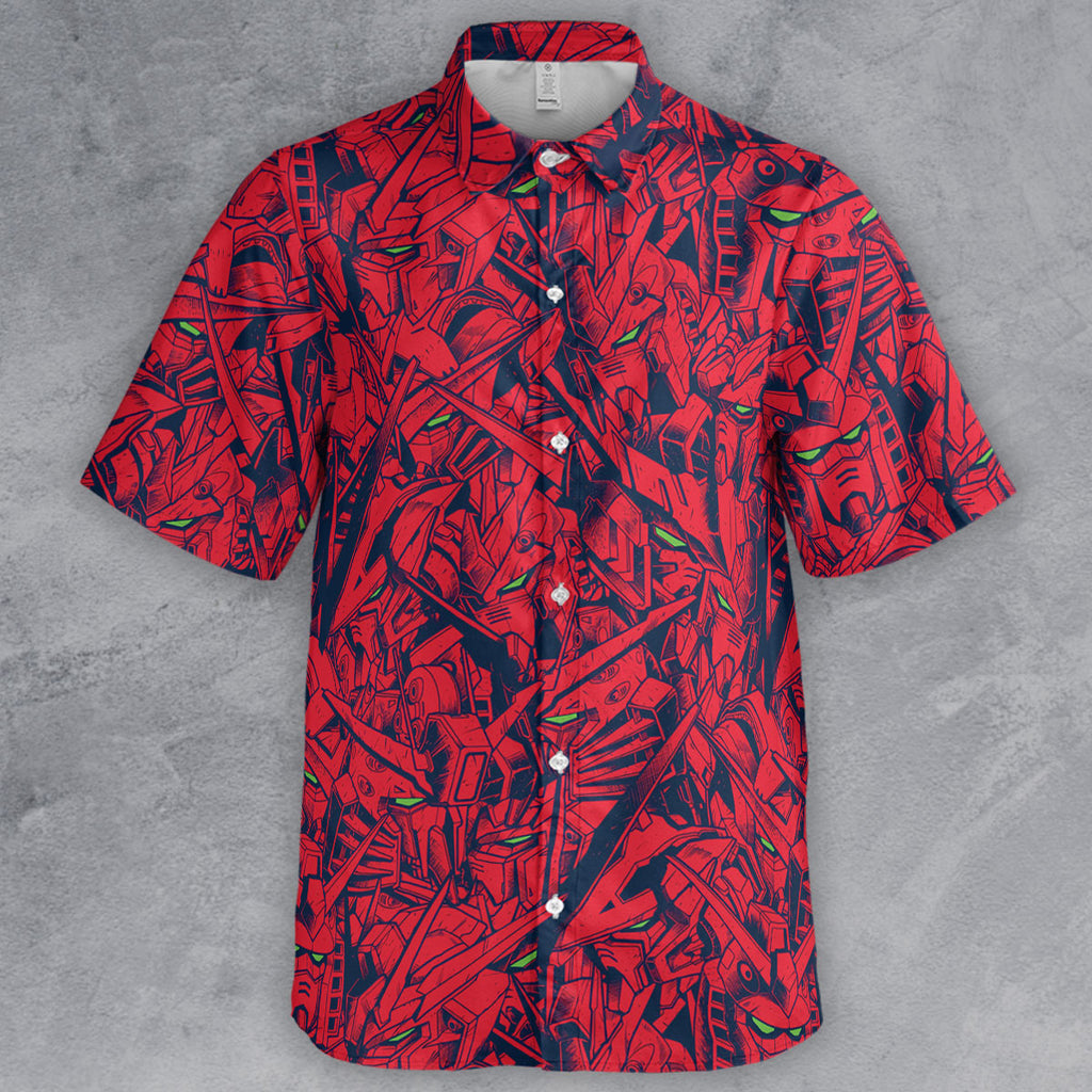 Gundam Camo Magenta Gundam Button Down Shirt