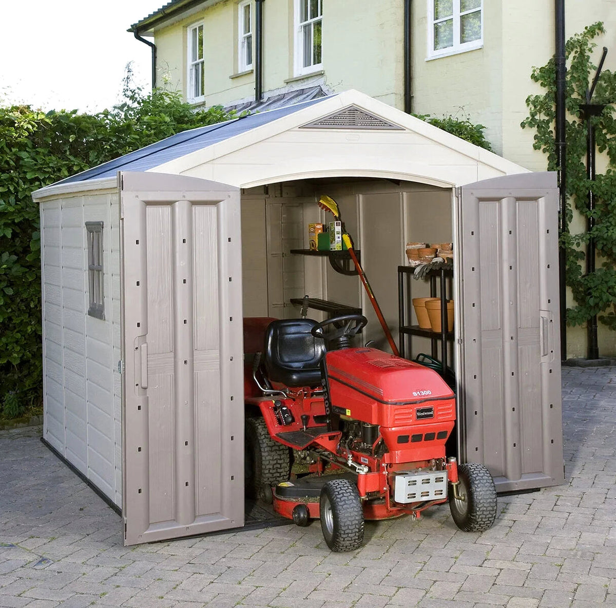 Keter Resin Outdoor Storage Shed, Taupe, 8 x 11 Foot - Factor