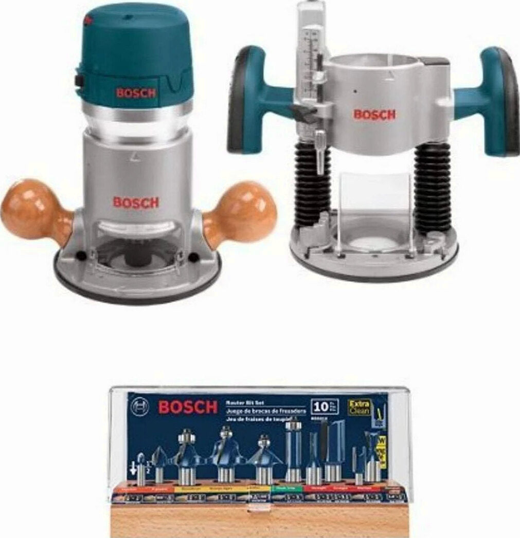 BOSCH Wood Router Tool Combo Kit, 12 Amp, 2.25 Horsepower - 1617EVSPK