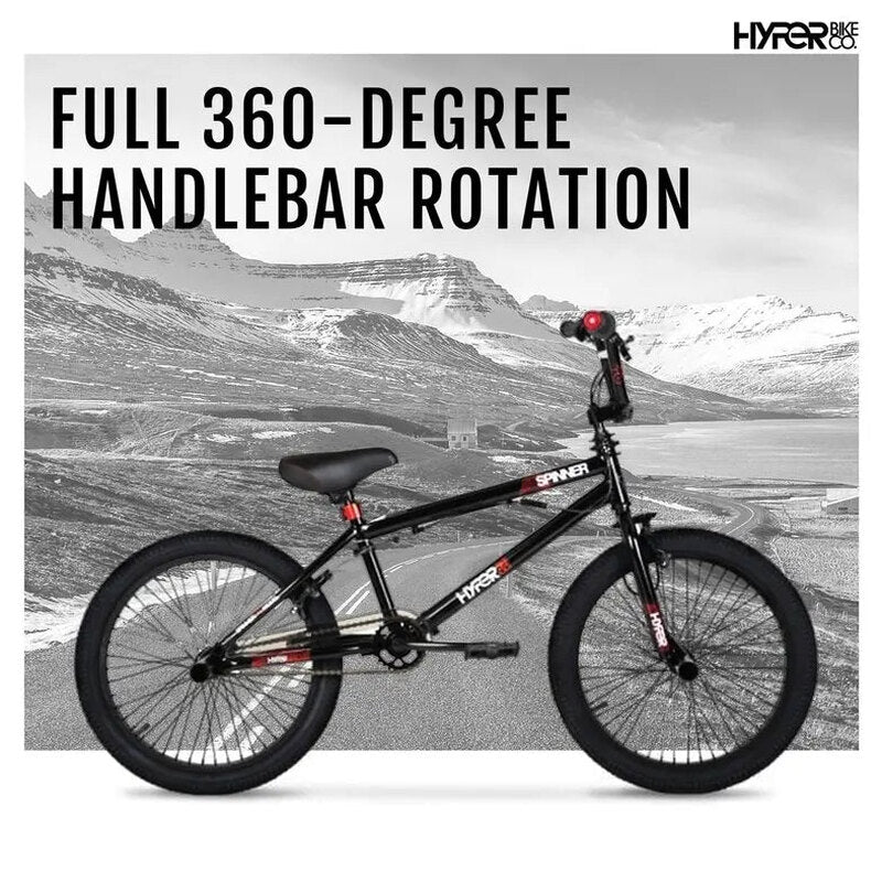 Hyper Bicycles Boys Spinner BMX Bike, 20 inch, Black, Steel Frame - HYP-T20-1100