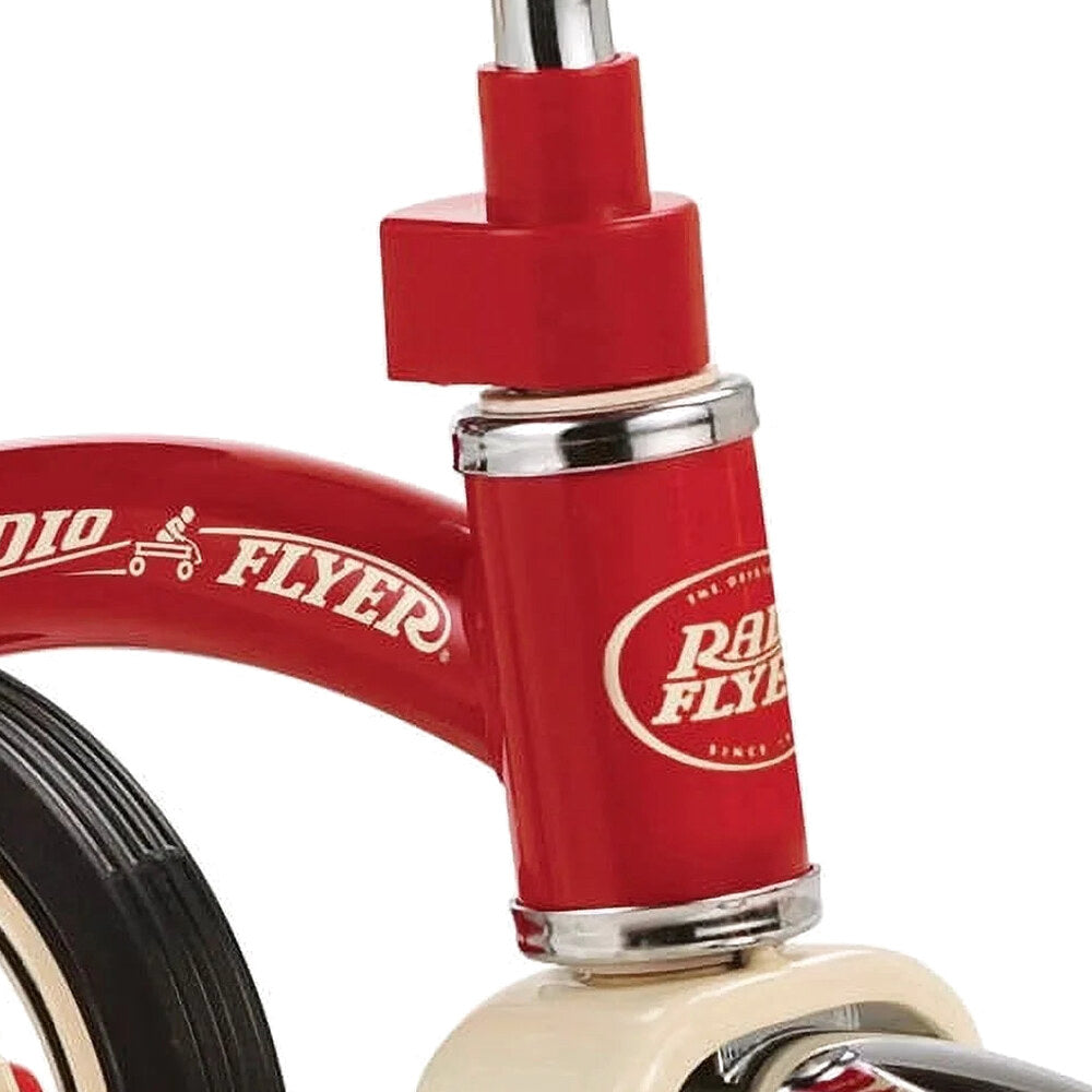 Radio Flyer Classic Red Dual Deck Tricycle, 12 Inch Front Wheel, Red, Ages 2.5-5 Years