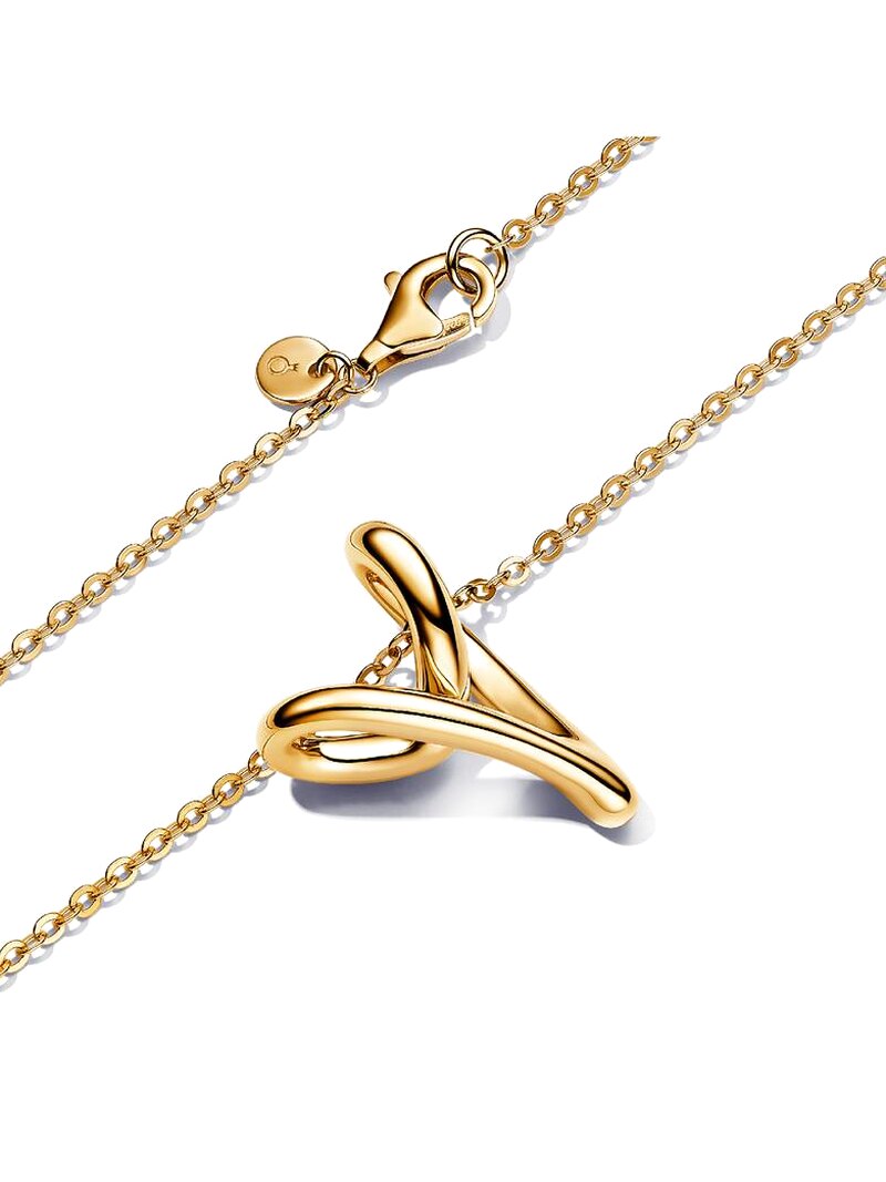 Gold-Plated Organic Heart Pendant Necklace