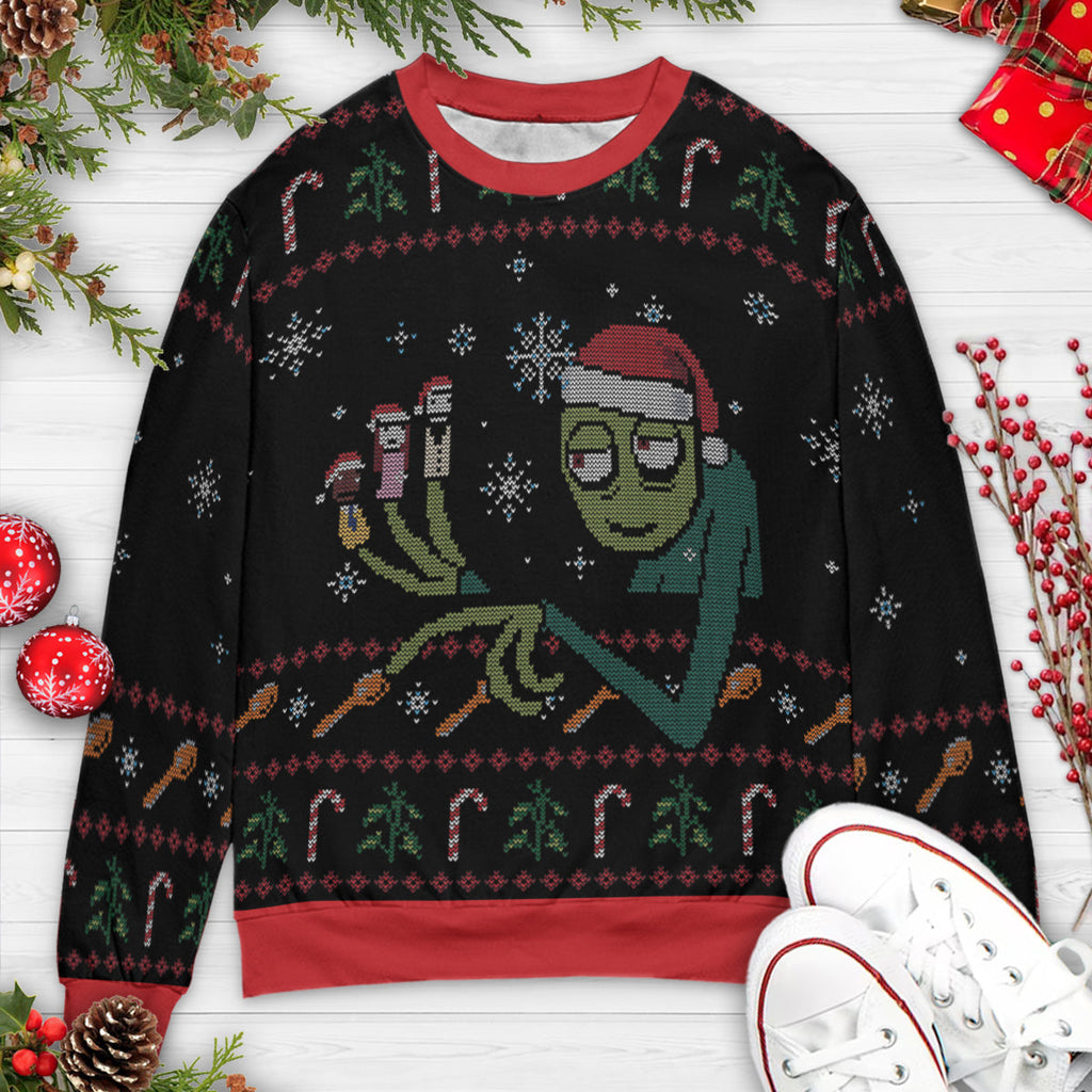 Salad Fingers Ugly Christmas Sweatshirt