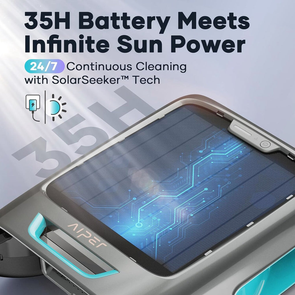 AIPER Solar Pool Skimmer, Gray - Surfer S2
