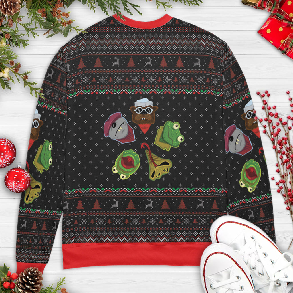 Riverbottom Nightmare Band Emmet Otter's Jug-Band Christmas Ugly Christmas Sweatshirt