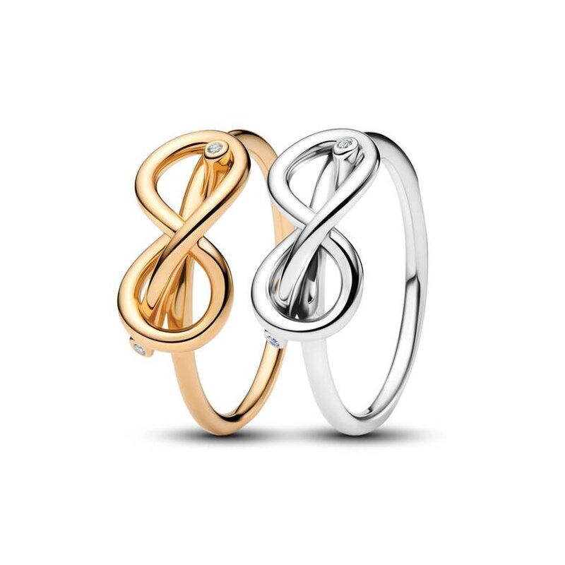 Two Tone Infinity Knot Ring Set