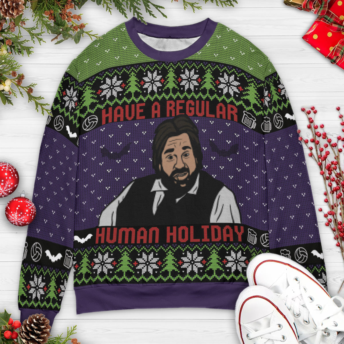 Regular Human Holiday Ugly Christmas Sweatshirt