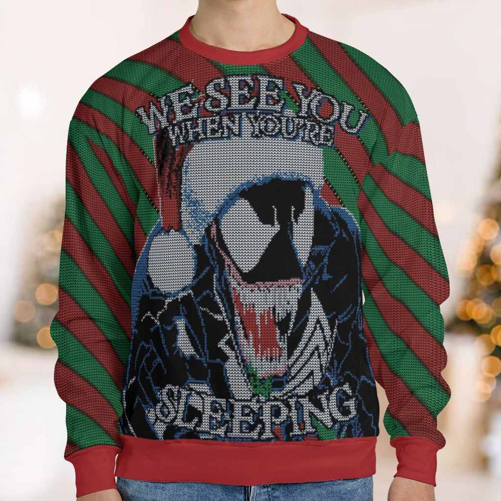 Venom See You When You're Sleeping Ugly Christmas Sweatshirt