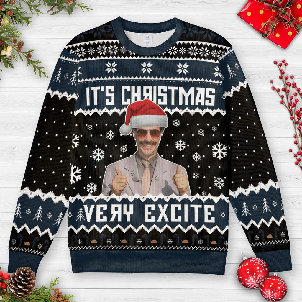 Very Excite Christmas Ugly Christmas Sweatshirt