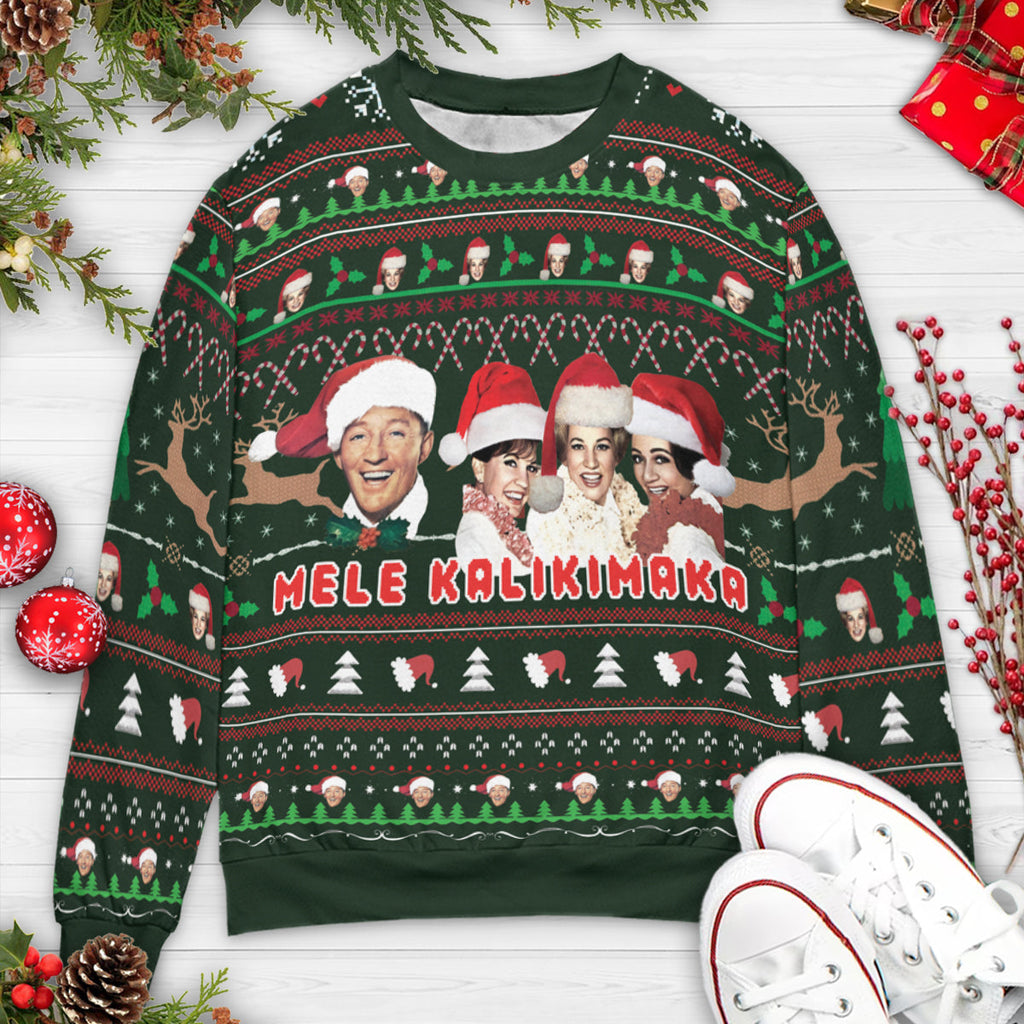 Mele Kalikimak Bing Crosby Ugly Christmas Sweatshirt