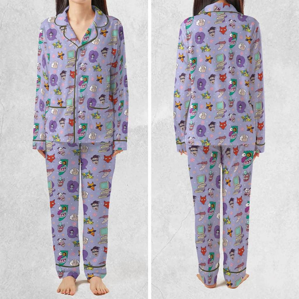 Courage the Cowardly Dog Characters Pattern Pajamas Set