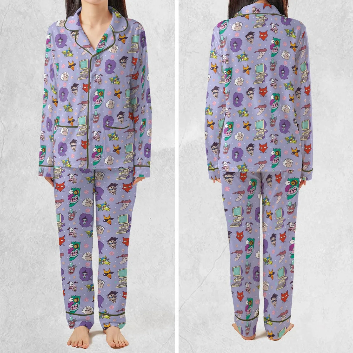 Courage the Cowardly Dog Characters Pattern Pajamas Set