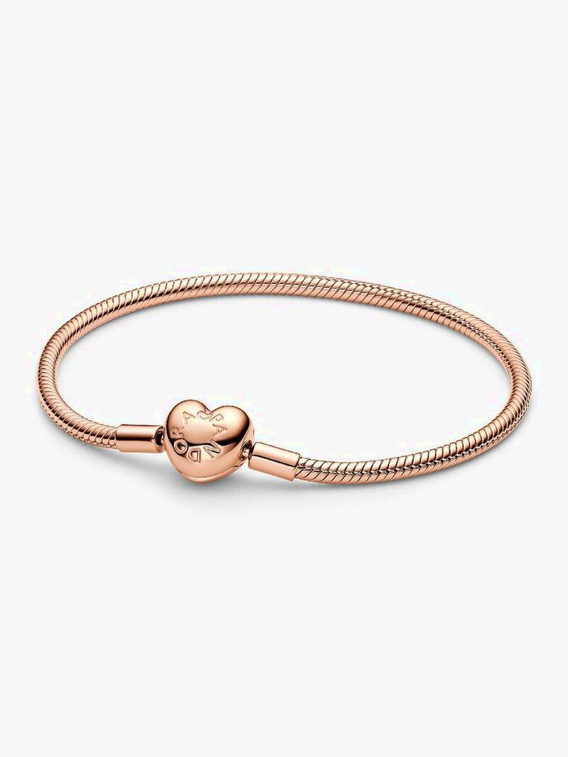 Rose Gold-Plated Heart Clasp Chain Bracelet