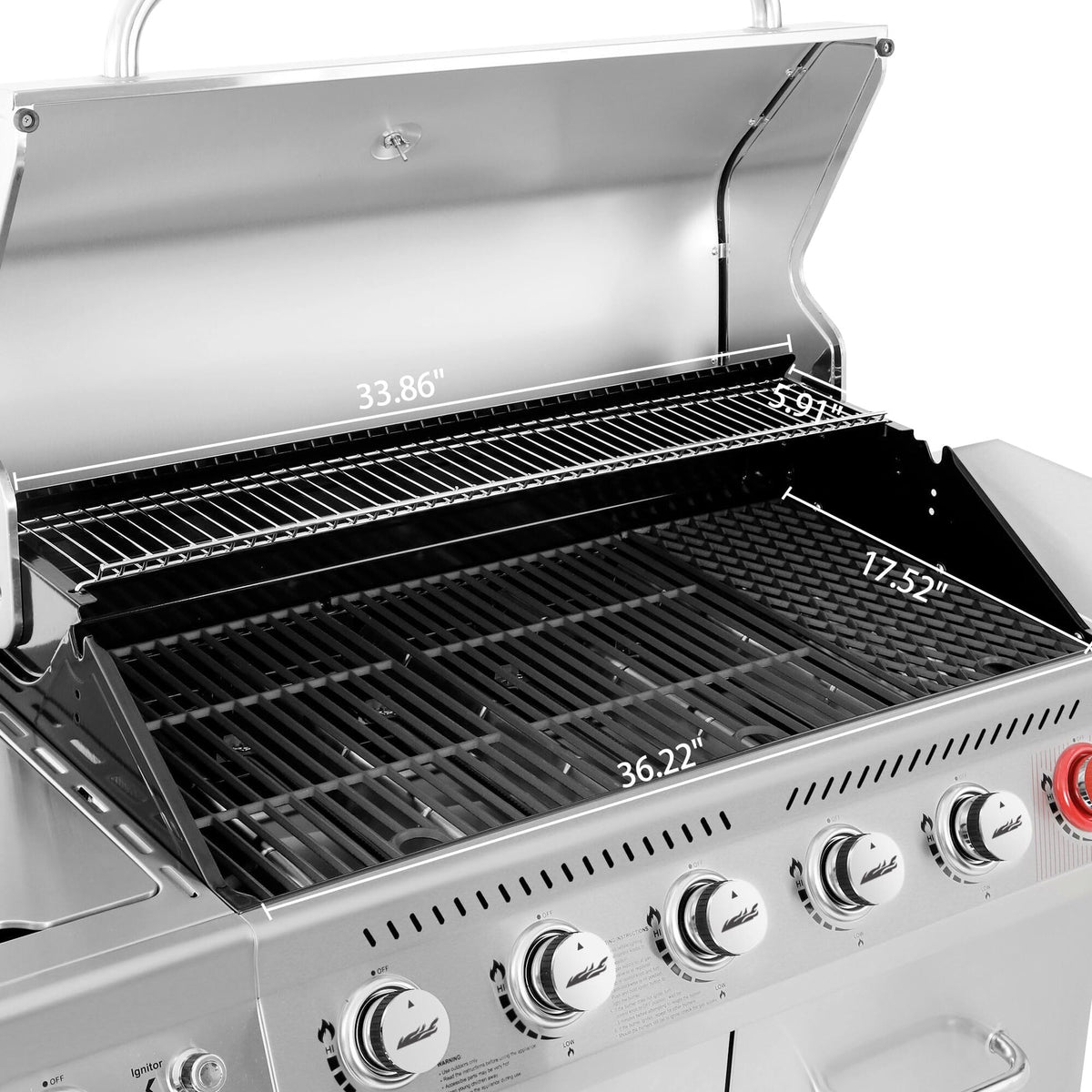 Stainless Steel 6-Burner Gas Grill - 74,000 BTU With Sear And Side Burner