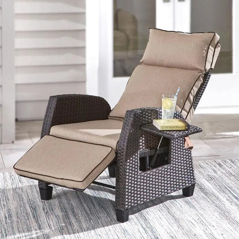 Weatherproof Outdoor Recliner Chair - 330 lbs Capacity, Steel Frame