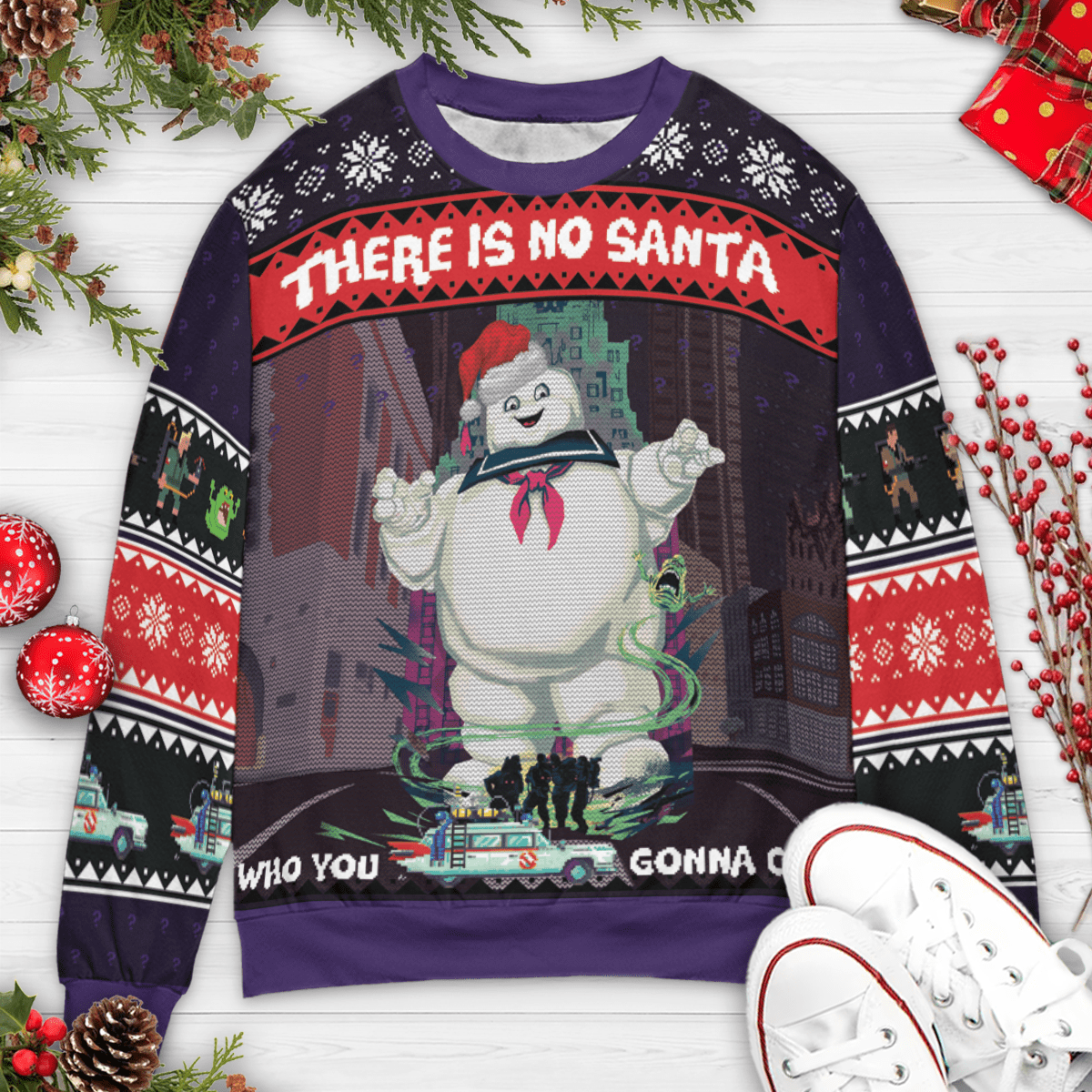 There Is No Santa Ghostbusters Christmas Ugly Christmas Sweatshirt