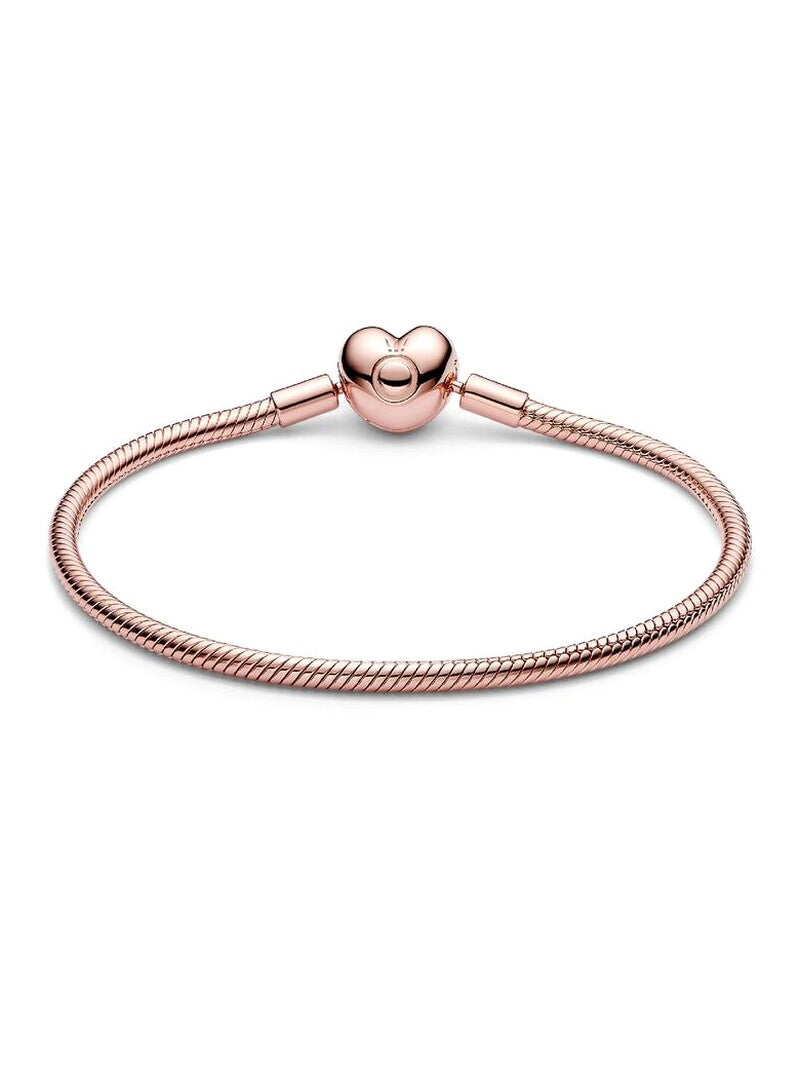 Rose Gold-Plated Heart Clasp Chain Bracelet