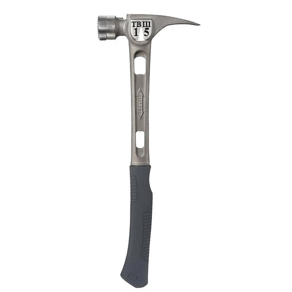 Stiletto 15 oz Ti-Bone III Titanium Hammer With Milled Face Curved Handle - TB3MC