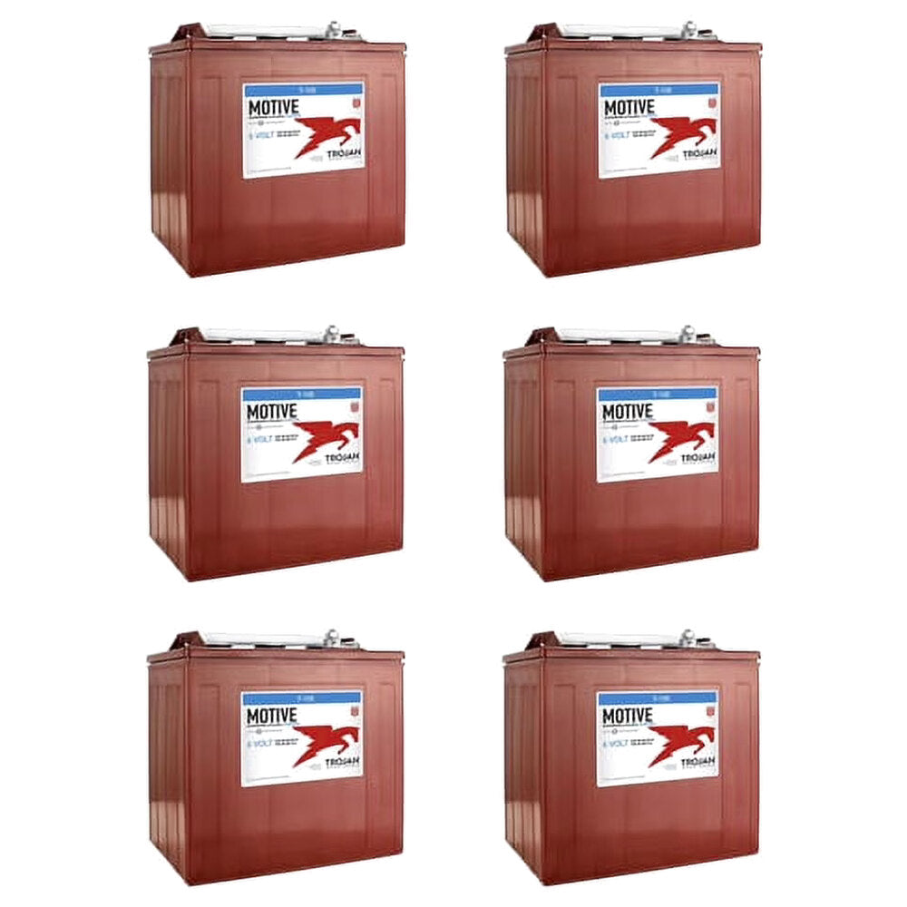 Trojan Battery 6-Volt 225Ah Deep Cycle Golf Cart Batteries, 6-Pack, 36V - T-105