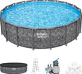Bestway Above Ground Pool Set, 18 ft x 52 in, Dark Marble - APX 365