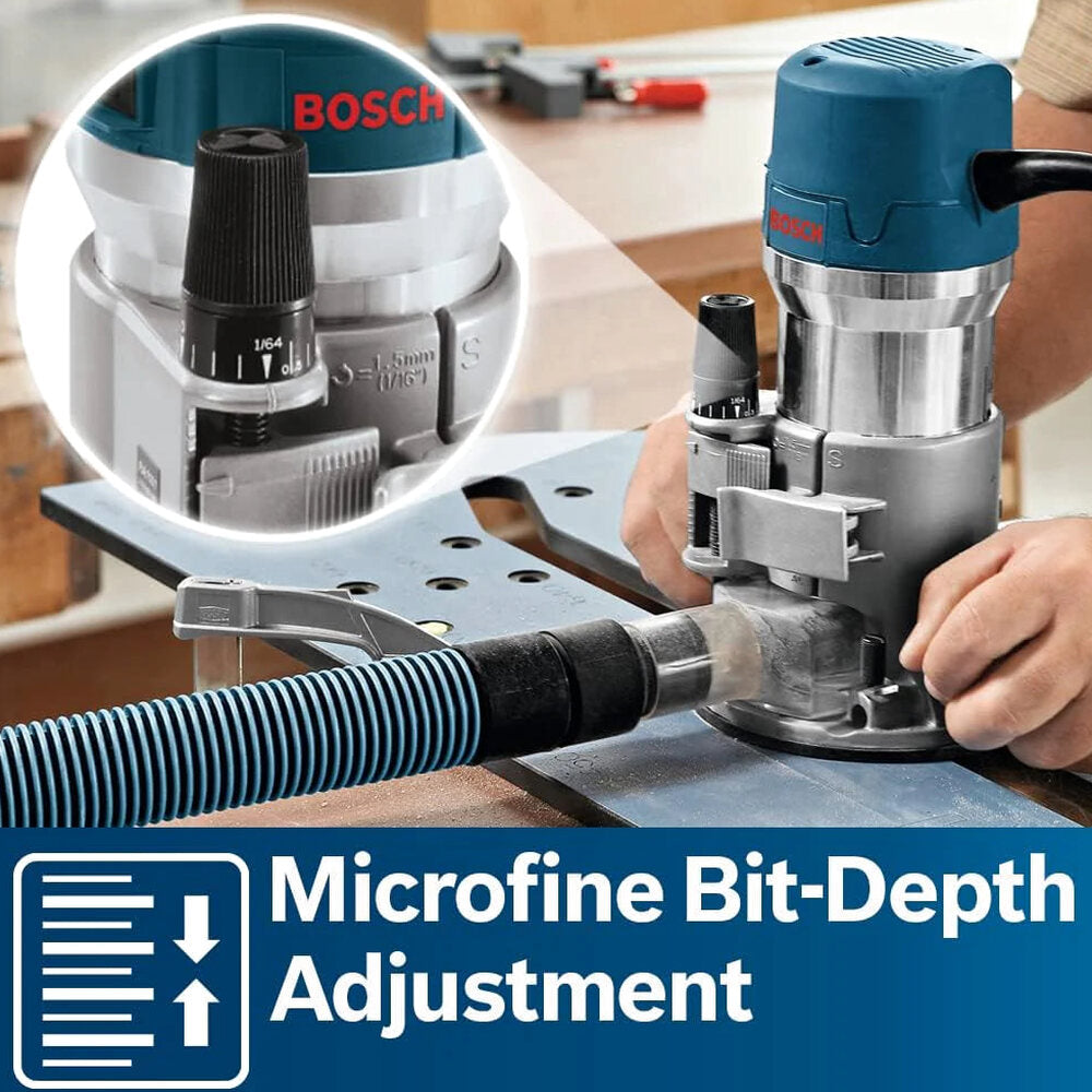 BOSCH Wood Router Tool Combo Kit, 12 Amp, 2.25 Horsepower - 1617EVSPK