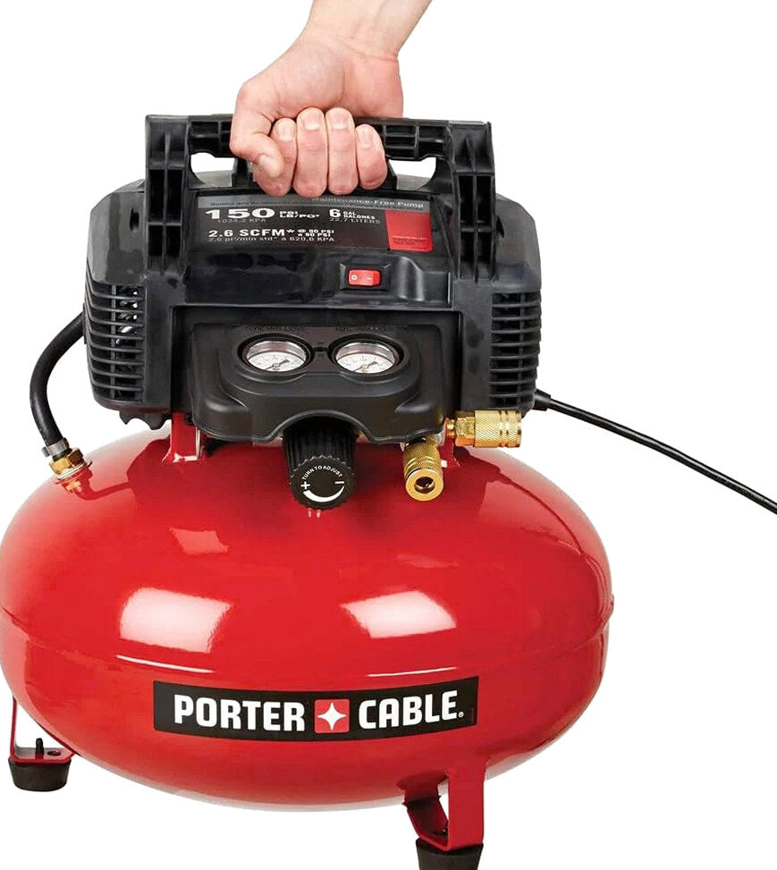 6 Gallon Oil-Free Pancake Air Compressor, 150 PSI, 2.6 SCFM at 90 PSI