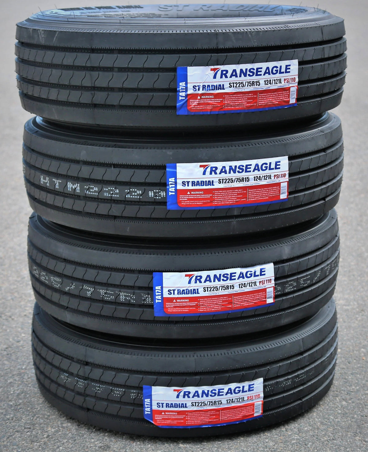Transeagle ST Radial Trailer Tires 225/75R15 Load Range G 14 Ply - Set Of 4
