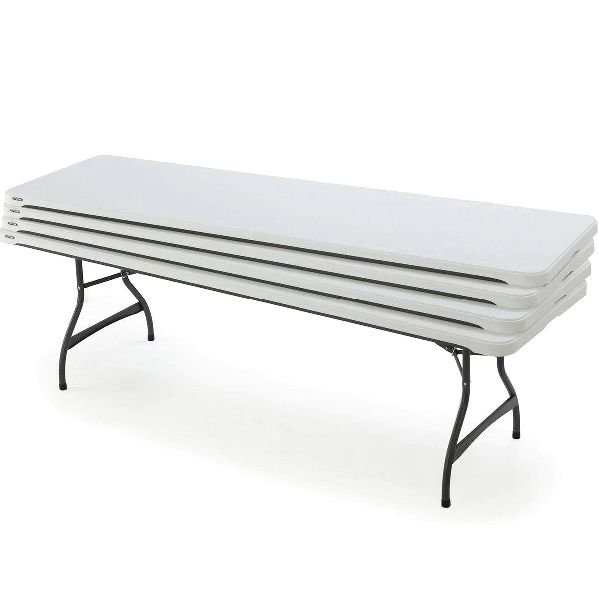 Lifetime Commercial Nesting Folding Table 4-Pack, 96 in. x 30 in., White Granite - 8-Foot