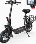 URBANMAX Electric Scooter With Seat, 450W Motor, 22 Miles Range, Black - C1
