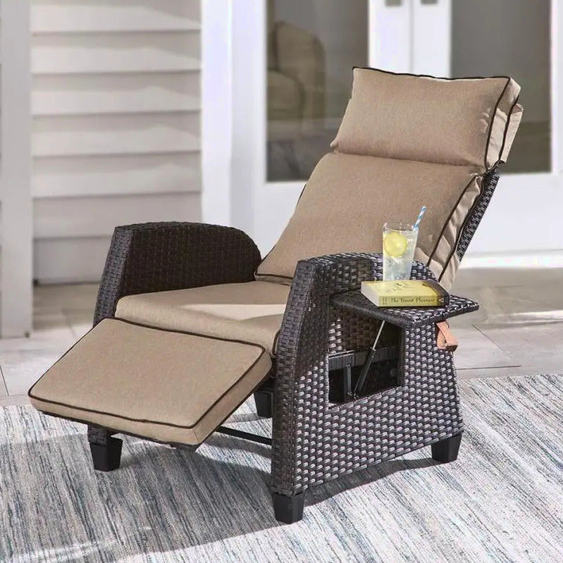 Weatherproof Outdoor Recliner Chair - 330 lbs Capacity, Steel Frame