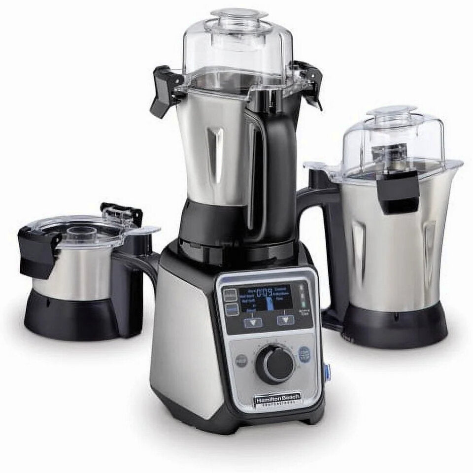 Hamilton Beach Professional Juicer Mixer Grinder 2.2 HP 120V With 3 Stainless Steel Jars, 1.5 Liters - 58770