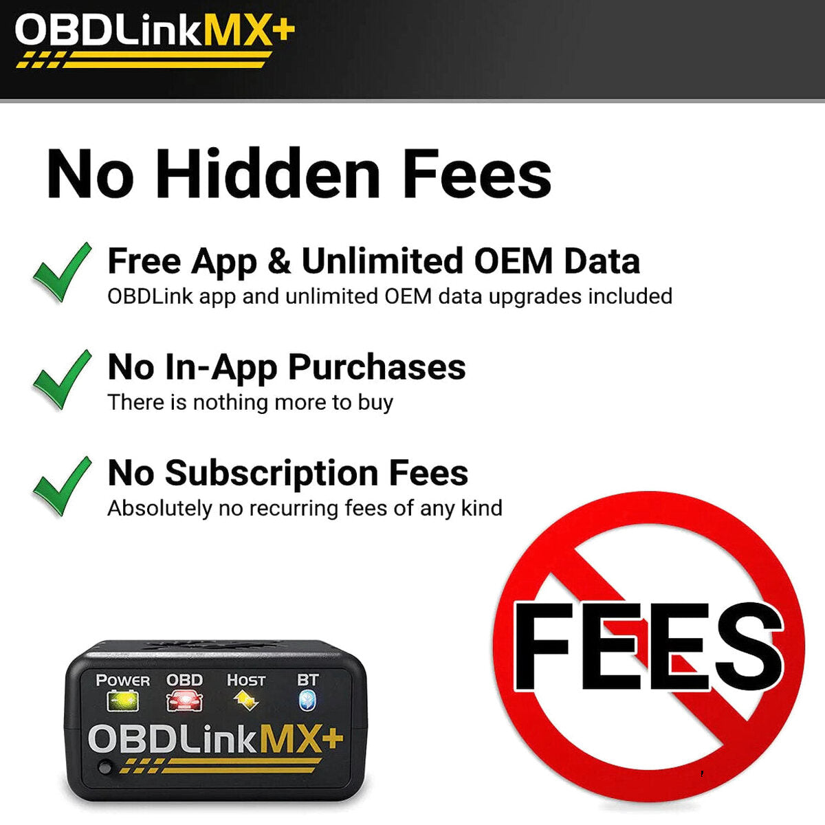 OBDLink Bluetooth OBD Scanner for iPhone, Android and Windows - MX+