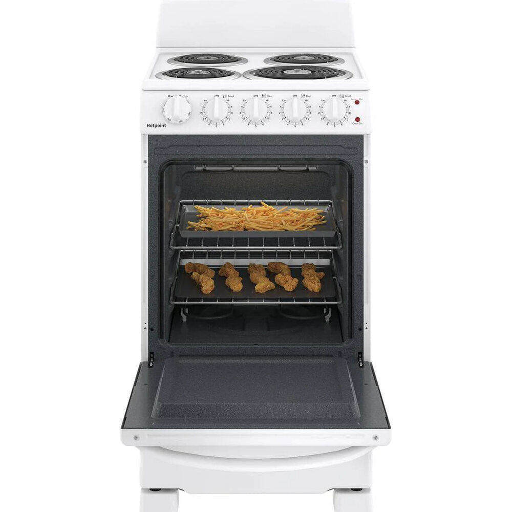 Hotpoint Freestanding Electric Range, 20 in, 4 Burner, White