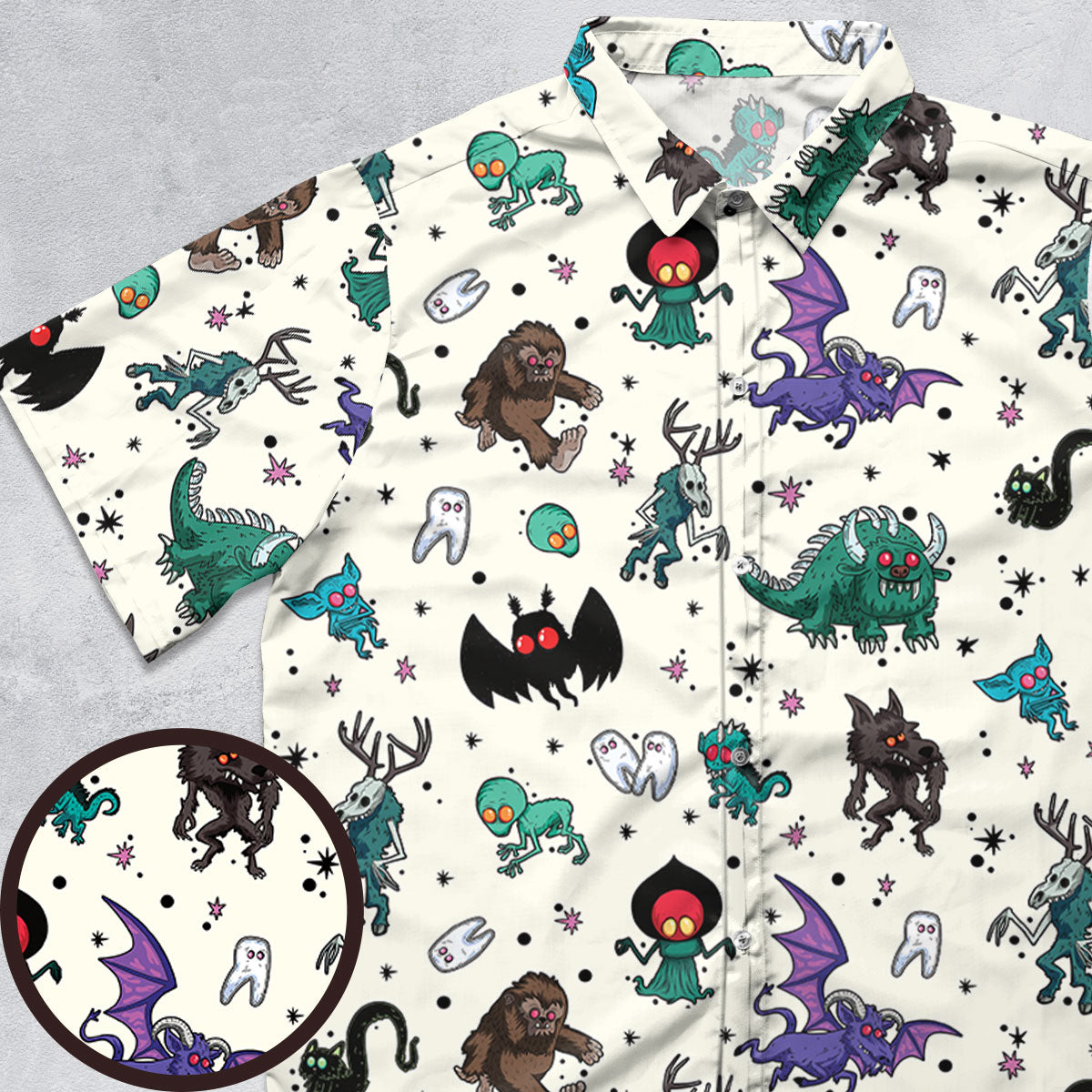 Cryptids of the Americas Cryptozoology Cryptids Monster Button Down Shirt