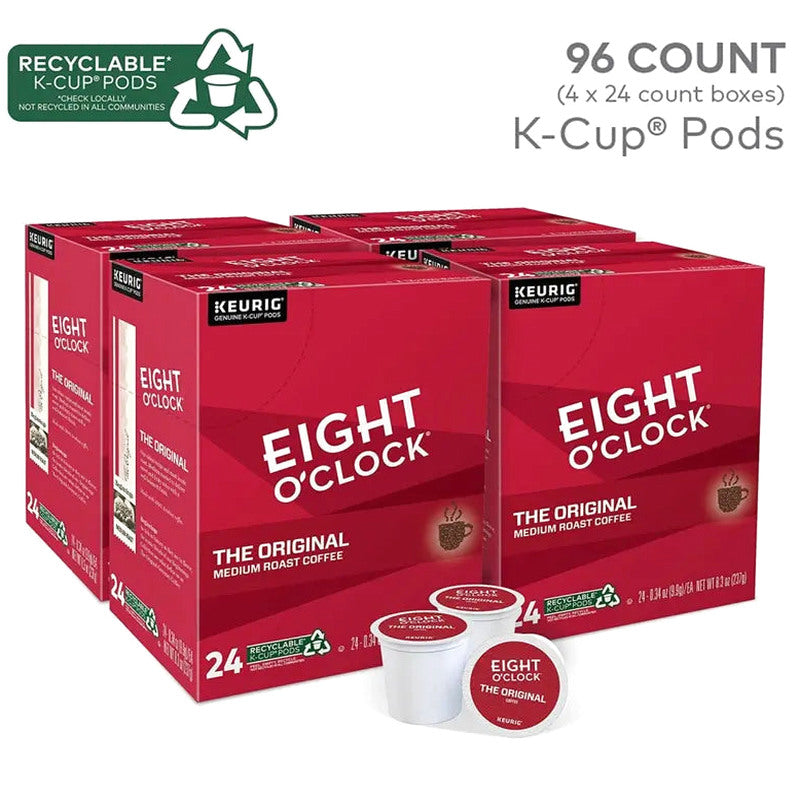Eight O'Clock Coffee The Original Medium Roast Recyclable K-Cup Pods, 96 Count