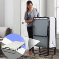 Heavy Duty Rollaway Folding Bed With 75 x 38 x 4 in Memory Foam Mattress, 640 Lbs Capacity